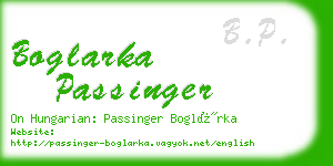 boglarka passinger business card